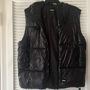 Zara Shiny  Hooded Puffer Vest